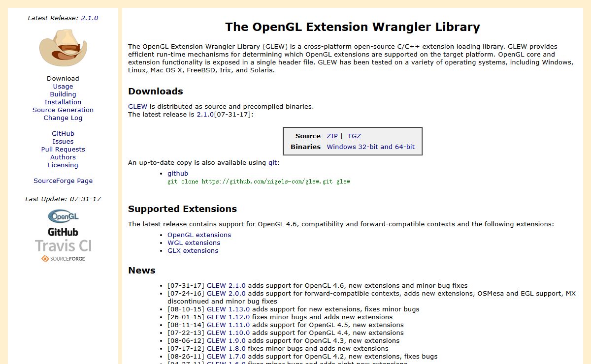 GLEW: The OpenGL Extension Wrangler Library