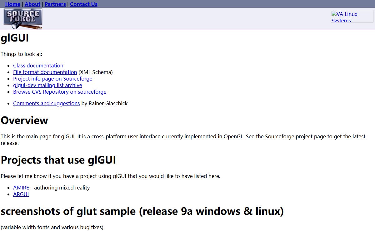 SourceForge: glGUI