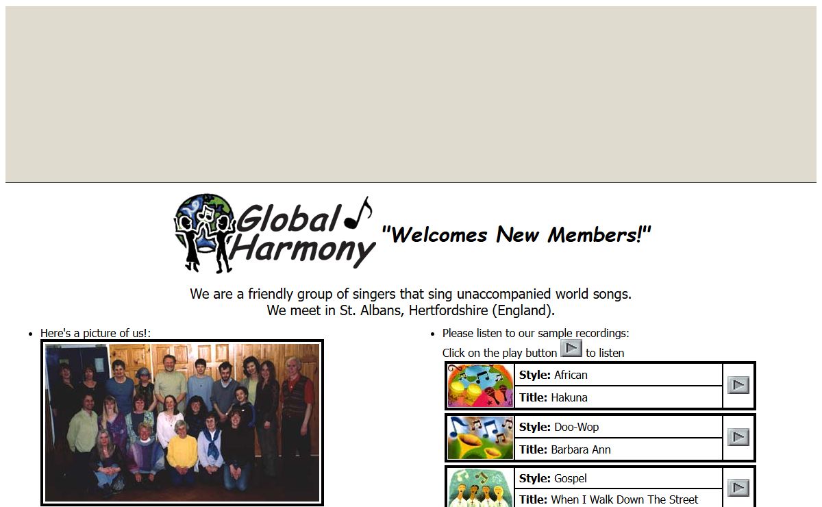 Global Harmony - A St. Albans Community Choir