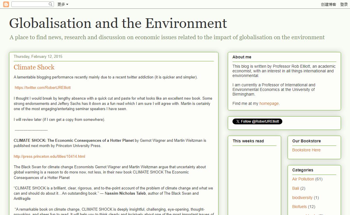 Globalisation and the Environment