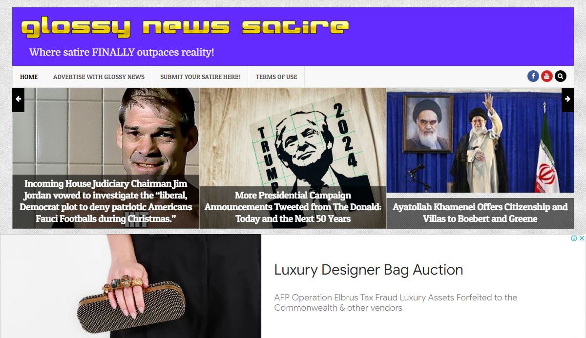 Glossy News Satire, Comedy, Humor.
