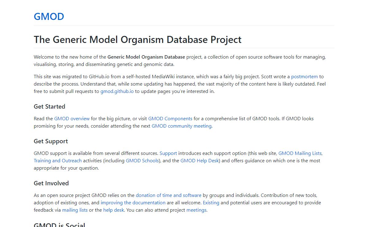 The Generic Model Organism Database Project | GMOD
