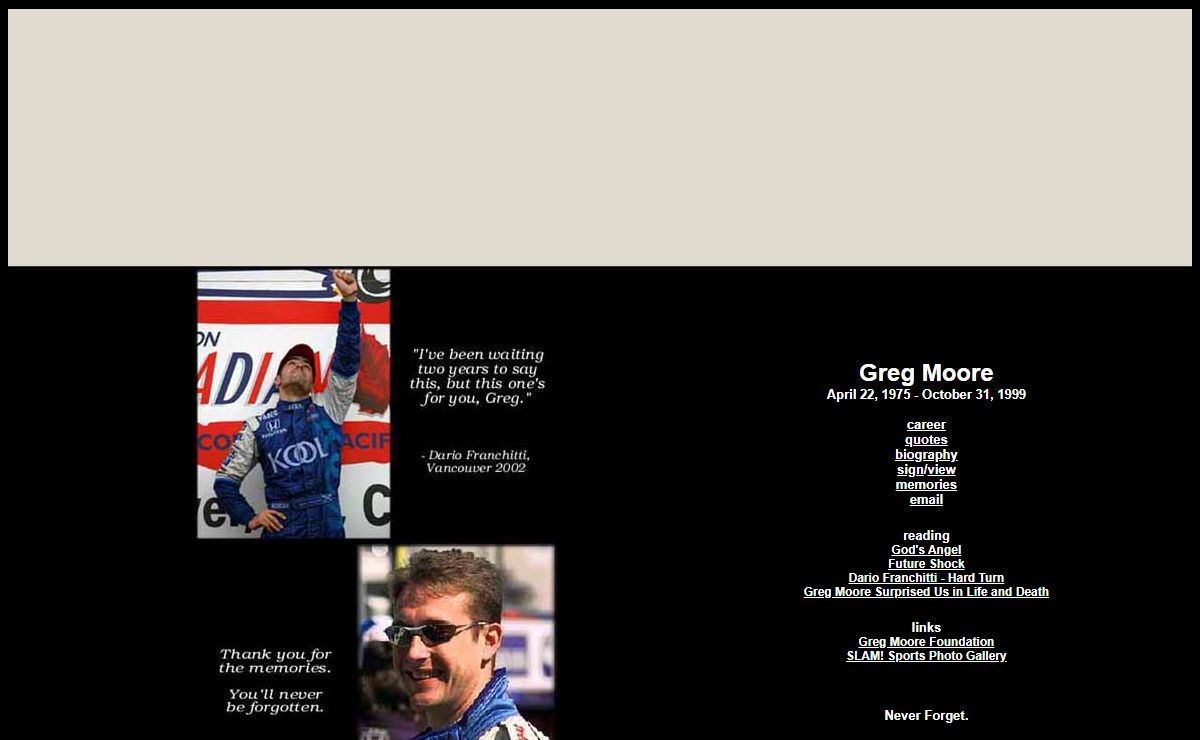 Greg Moore - Thank you for the memories