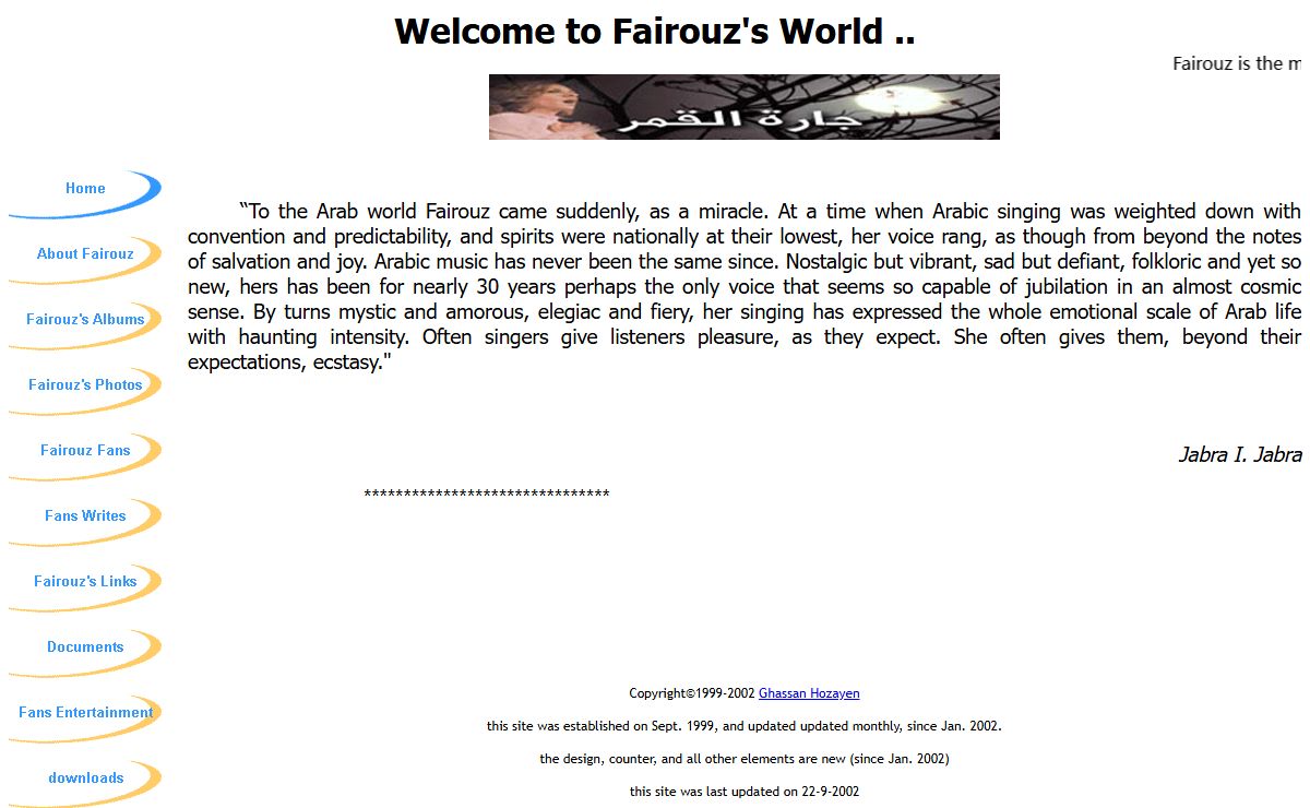 Fairuz the magic, who the moon has bowed for her...