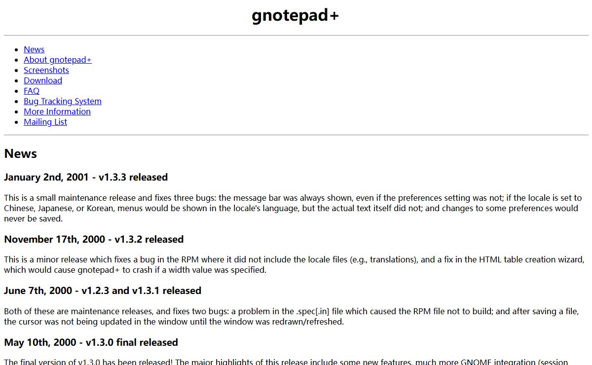 Home Page of gnotepad+, an HTML/text editor using GTK+ and/or GNOME
