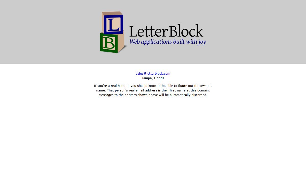LetterBlock: Web applications built with joy