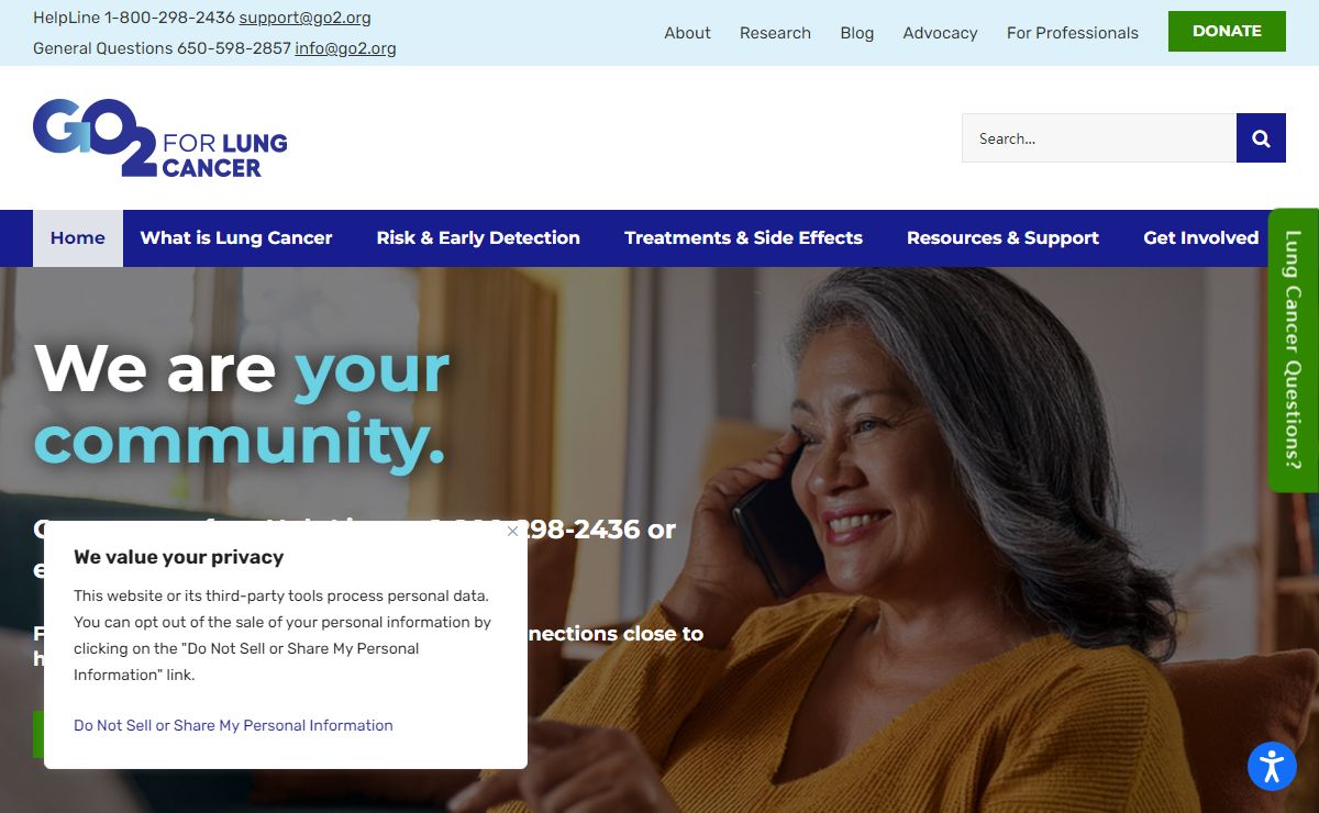 GO2 for Lung Cancer - Support for Patients, Survivors & Caregivers