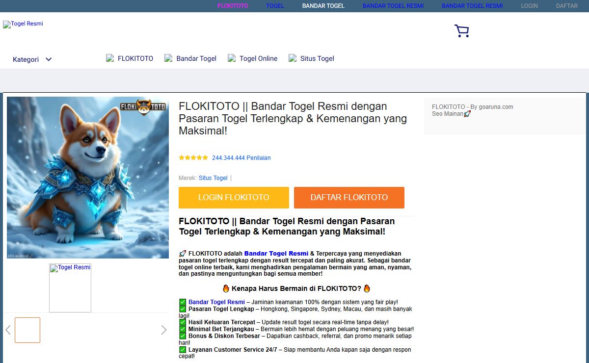 FLOKITOTO || Bandar Togel Resmi dengan Pasaran Togel Terlengkap & Kemenangan yang Maksimal!