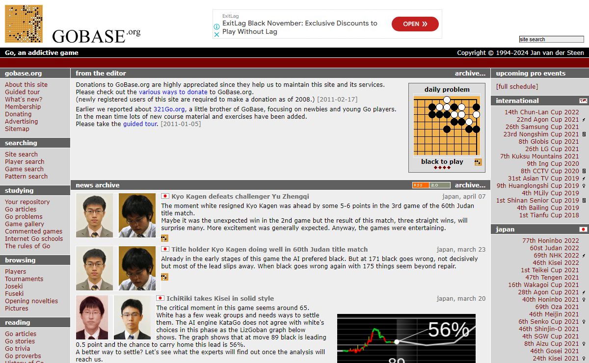 GoBase.org - Go Games, Go Information and Go Study Tools