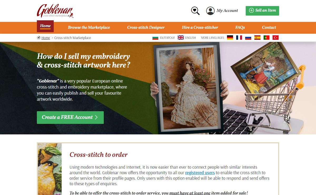 Goblenar - market place for gobelins! Online shop (store) for gobelins, cross stitch, tapestry