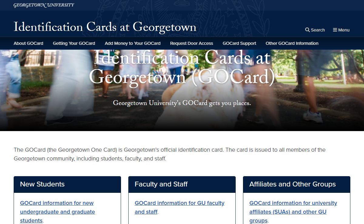 Identification Cards at Georgetown | Georgetown University