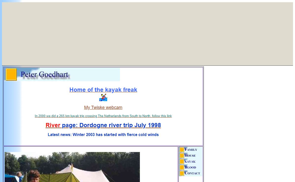 Peter Goedhart, Europe kayak and canoe homepage
