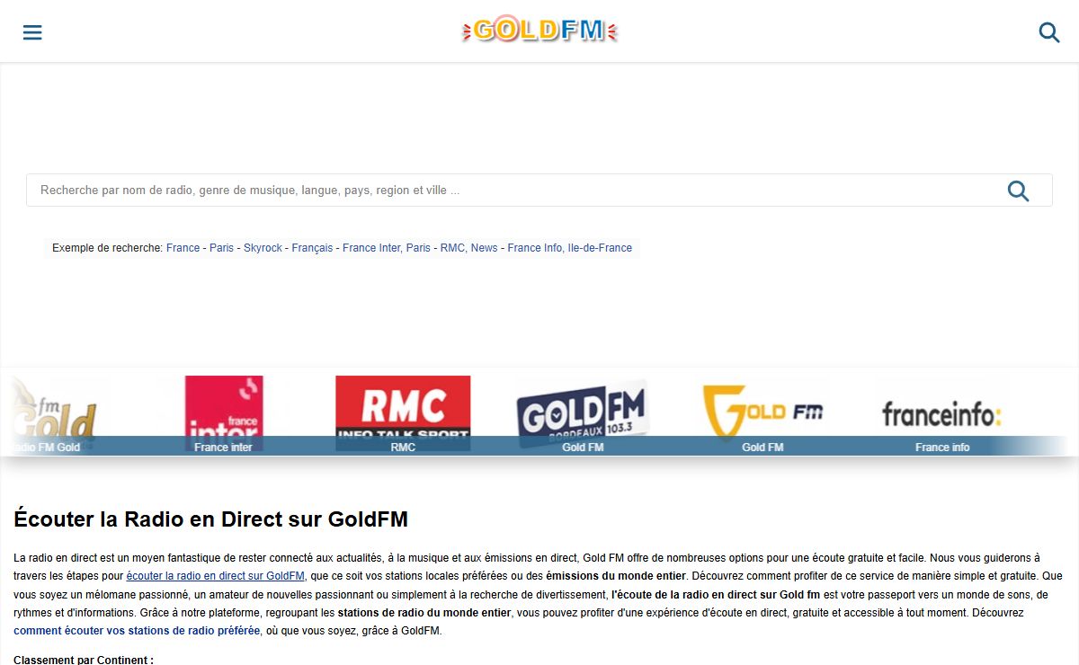 Écouter la Radio en Direct sur GoldFM : Votre Guide Gratuit