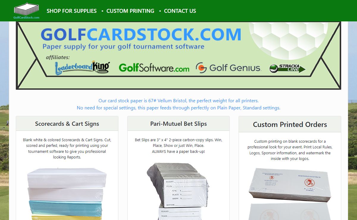 GolfCardStock.com