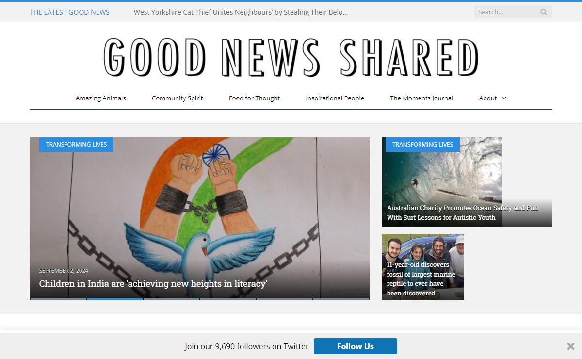 Good News Shared - uplifting charitable stories to inspire you