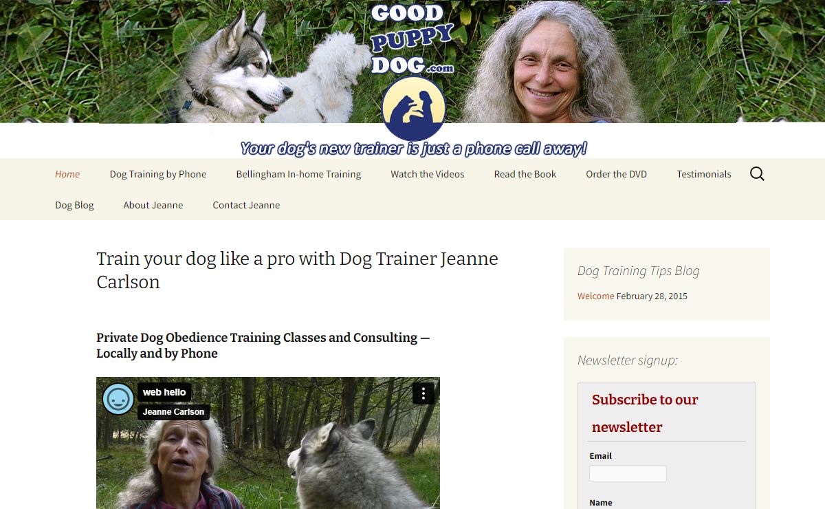Dog Training - Bellingham, WA and by Phone Worldwide | Jeanne Carlson - Dog Trainer/Puppy Pack Leader