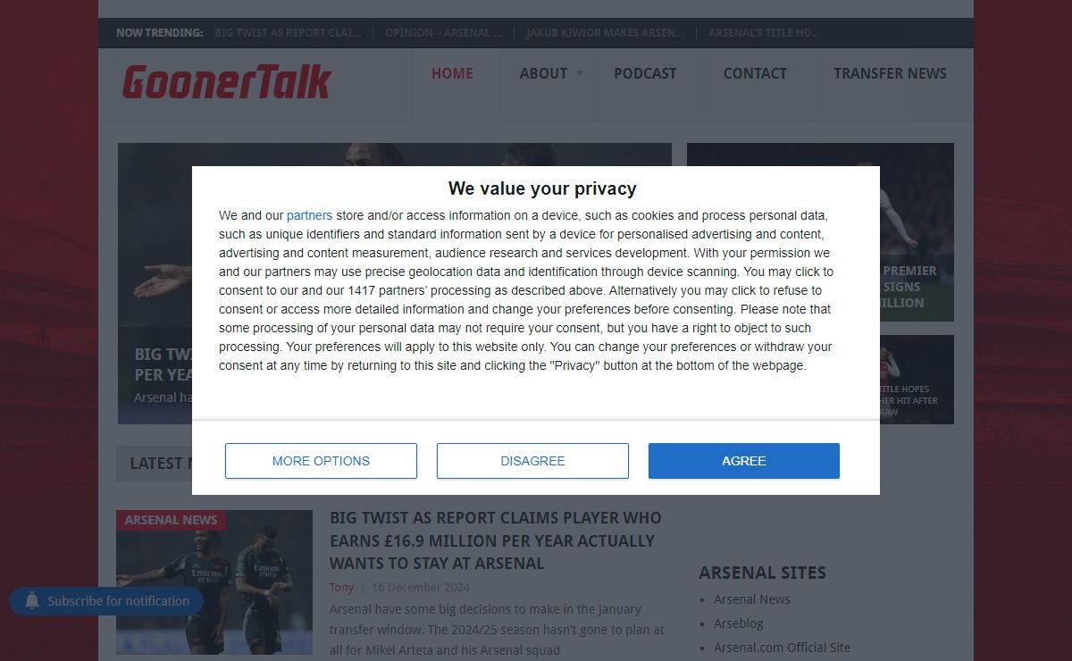 Gooner Talk | The Home of Arsenal News and Views