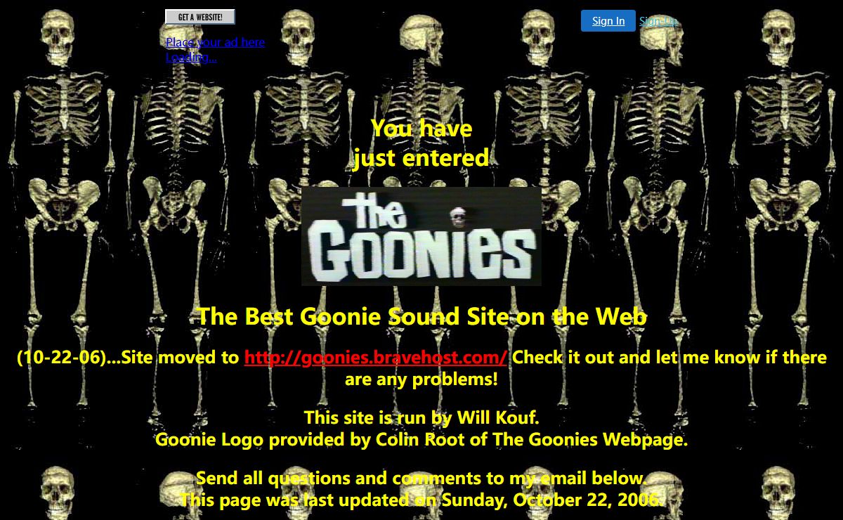 The Best Goonie Sound Site on the Web