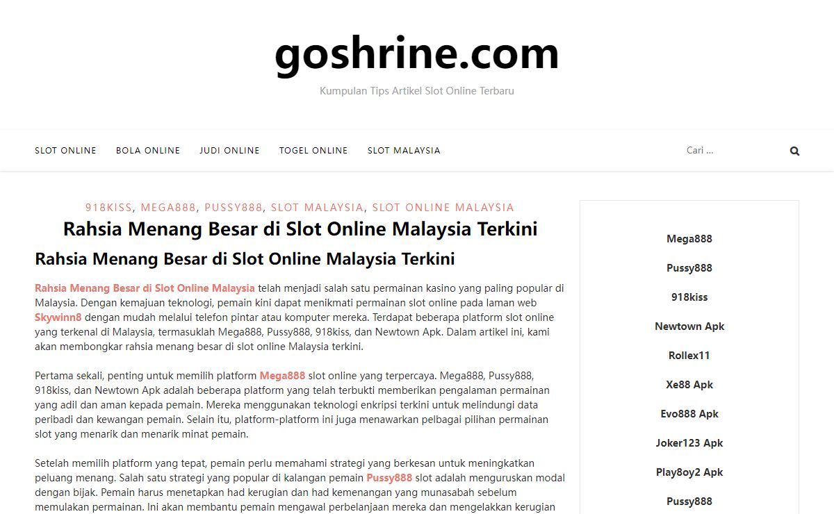 goshrine.com - Kumpulan Tips Artikel Slot Online Terbaru