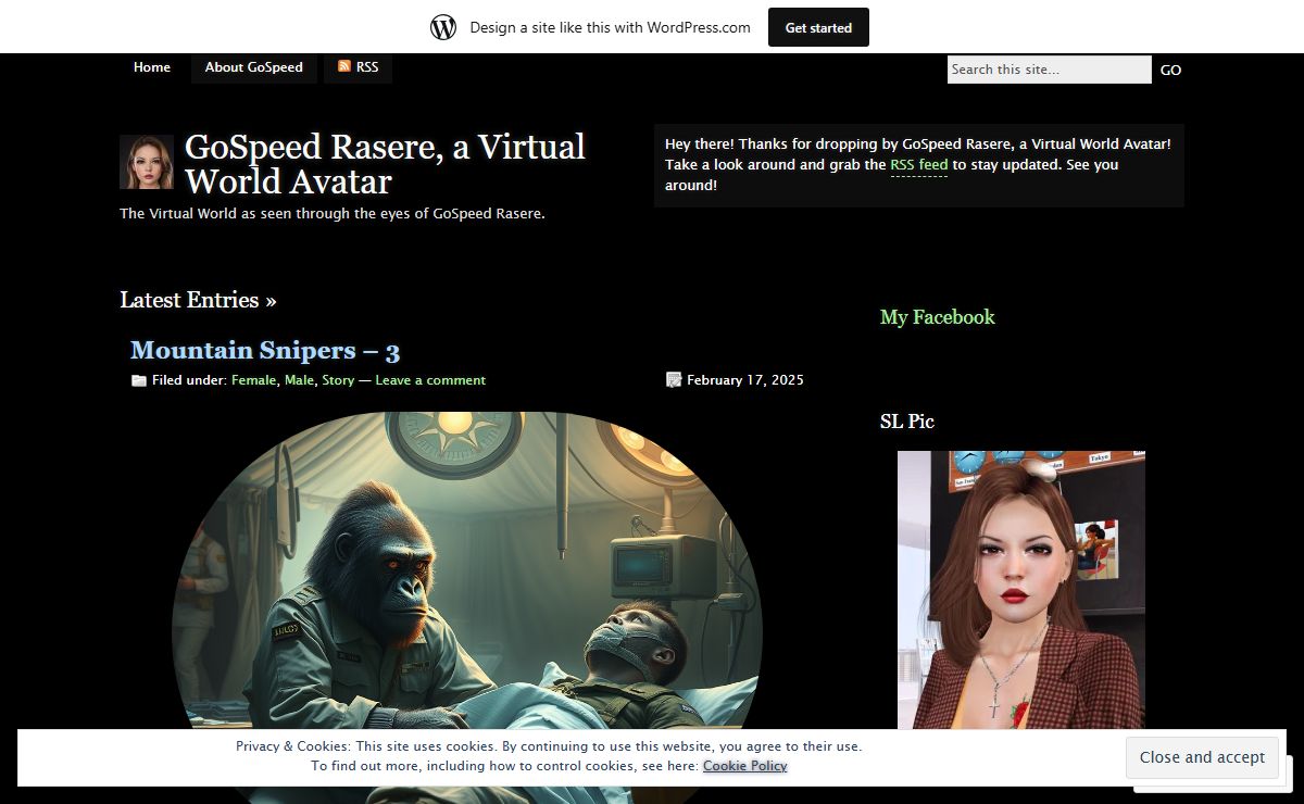 GoSpeed Rasere, a Virtual World Avatar | The Virtual World as seen through the eyes of GoSpeed Rasere.