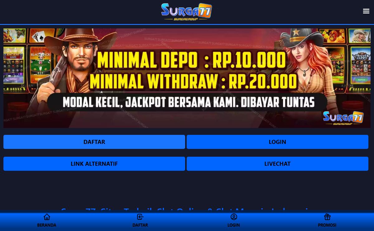 Surga77: Situs Terbaik Slot Online & Slot Maxwin Indonesia