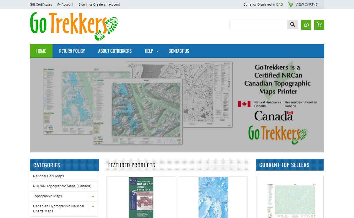 Topographic Map & Travel Map Online Store | GoTrekkers.com