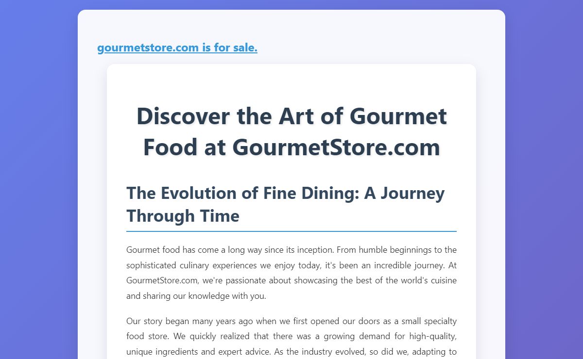 Discover the Art of Gourmet Food at GourmetStore.com