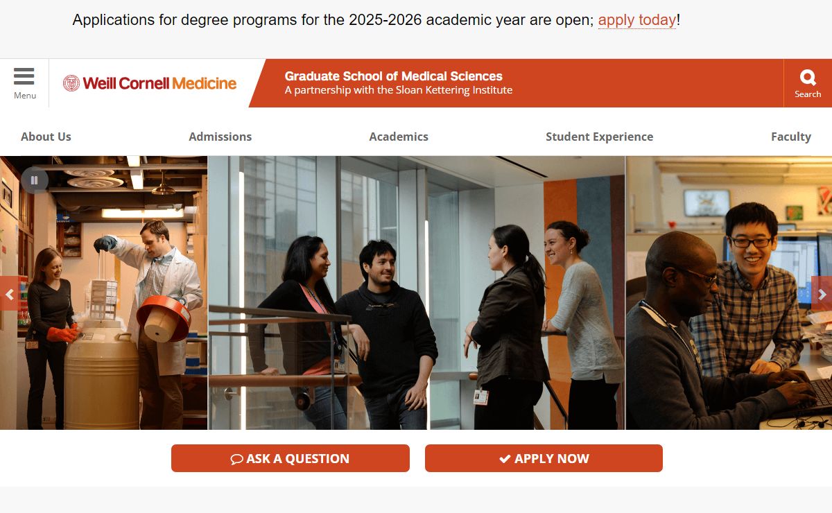 Graduate School of Medical Sciences | Weill Cornell Medicine