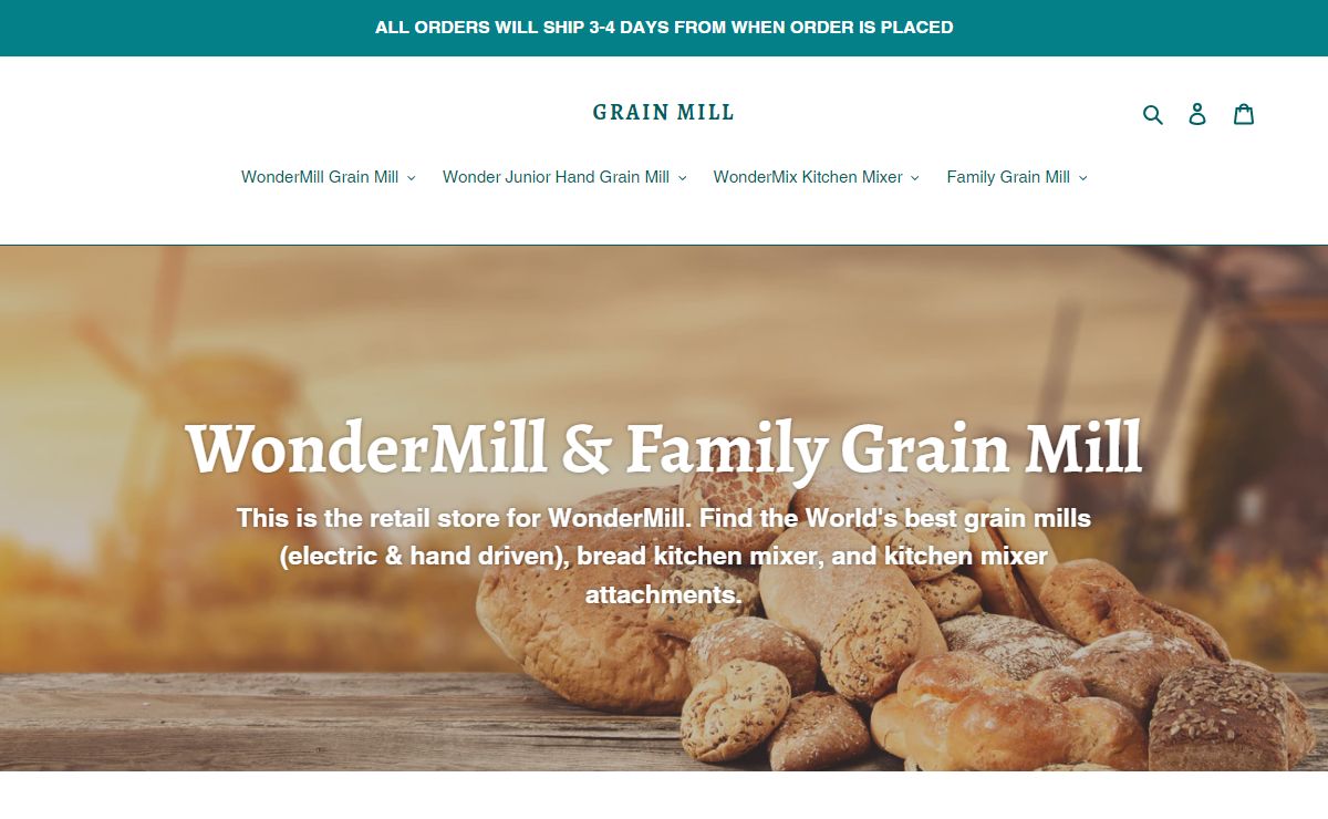 Grain Mill Store (WonderMill & Family Grain Mill mixer attachments)