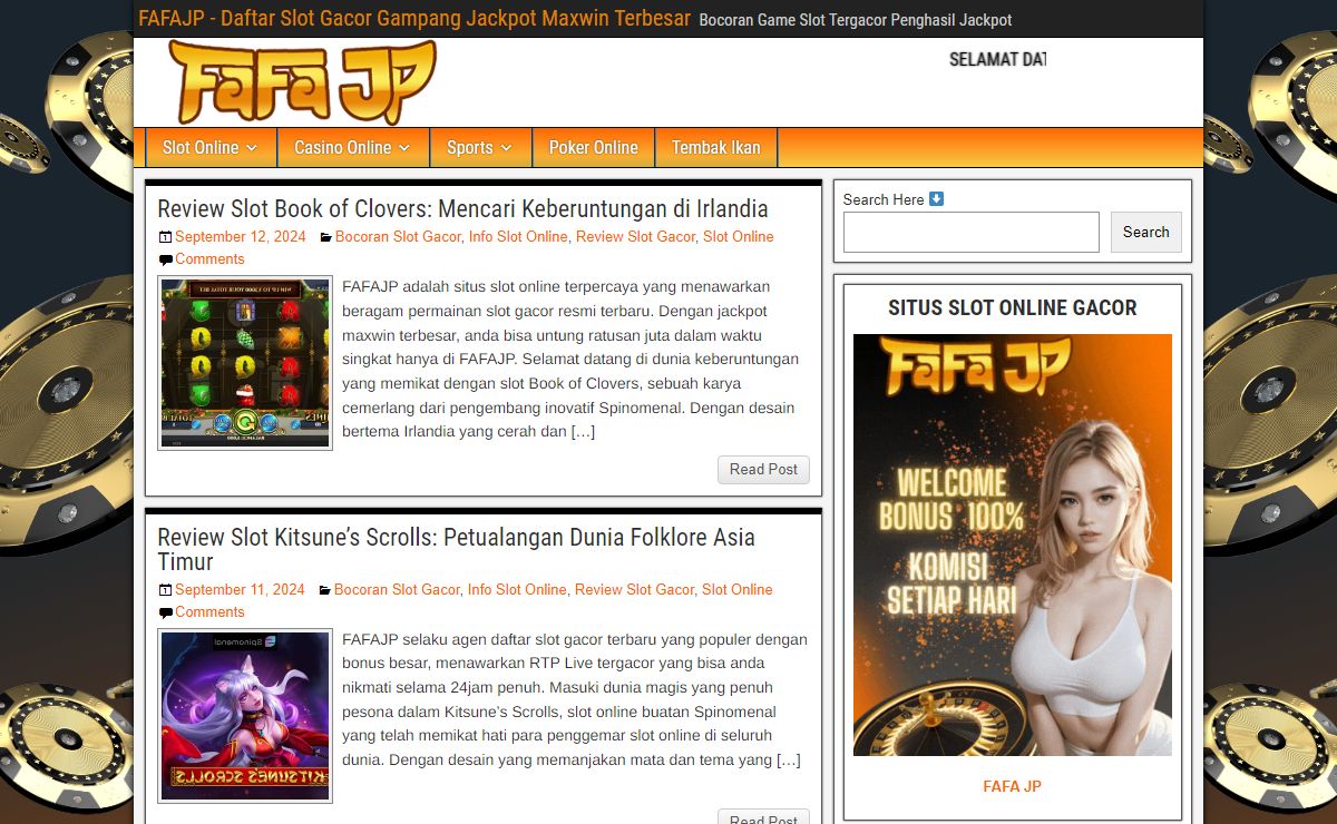 FAFAJP - Daftar Slot Gacor Gampang Jackpot Maxwin Terbesar - Bocoran Game Slot Tergacor Penghasil Jackpot