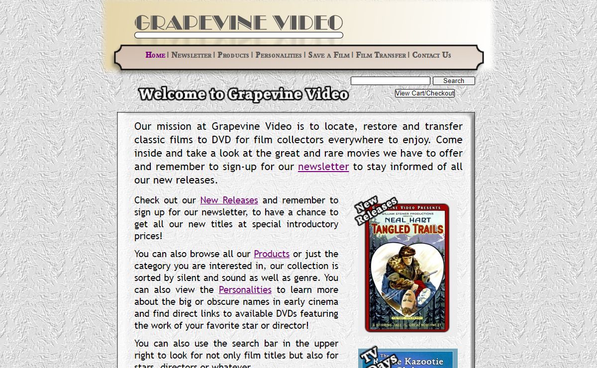 Grapevine Video - silent movies and classic cinema on DVD