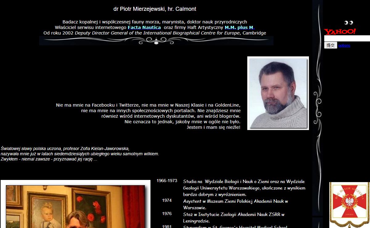 dr Piotr Mierzejewski hr. Calmont - biolog morza, paleontolog, wytwórca sztandarów