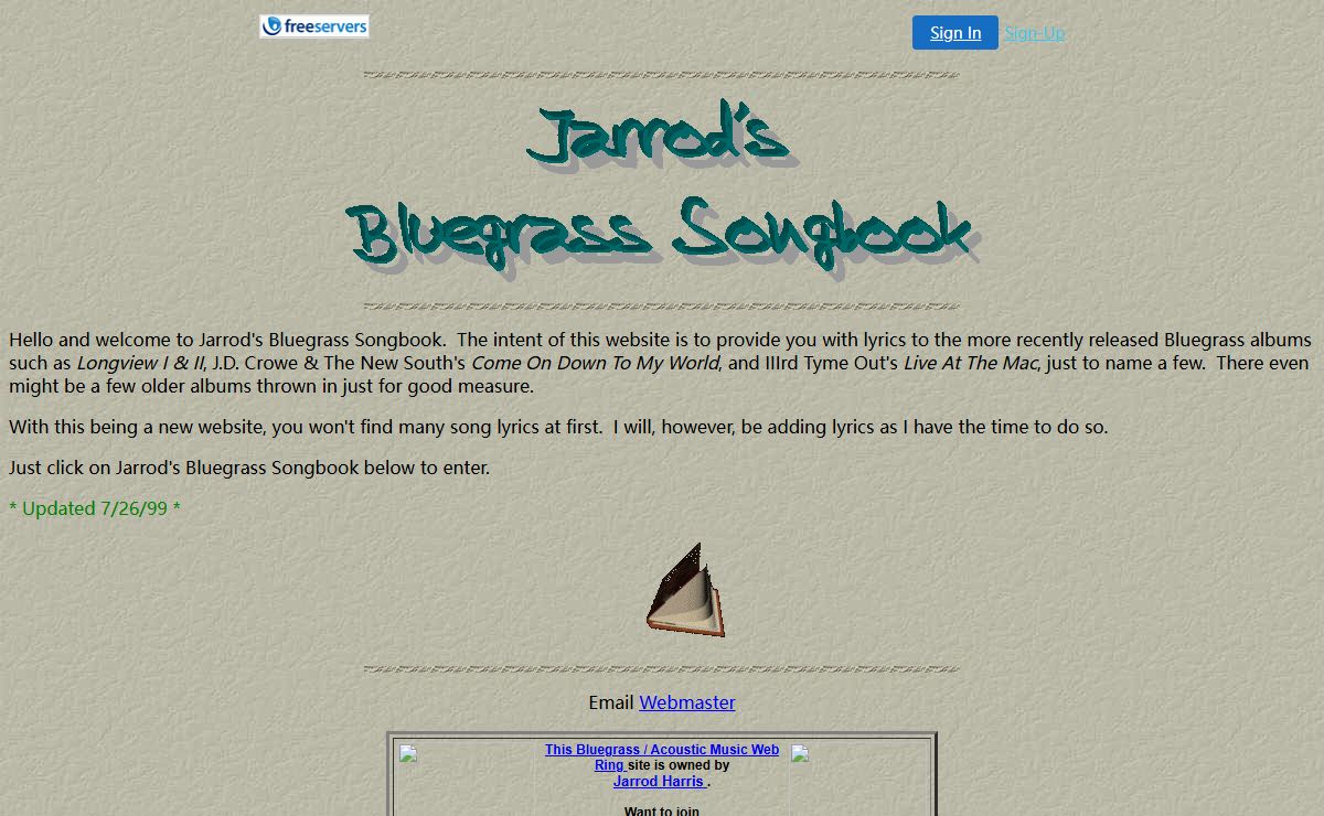 Jarrod's Bluegrass Songbook