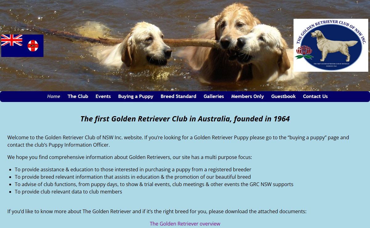 The Golden Retriever Club of NSW Inc. – Golden Retrievers NSW Australia