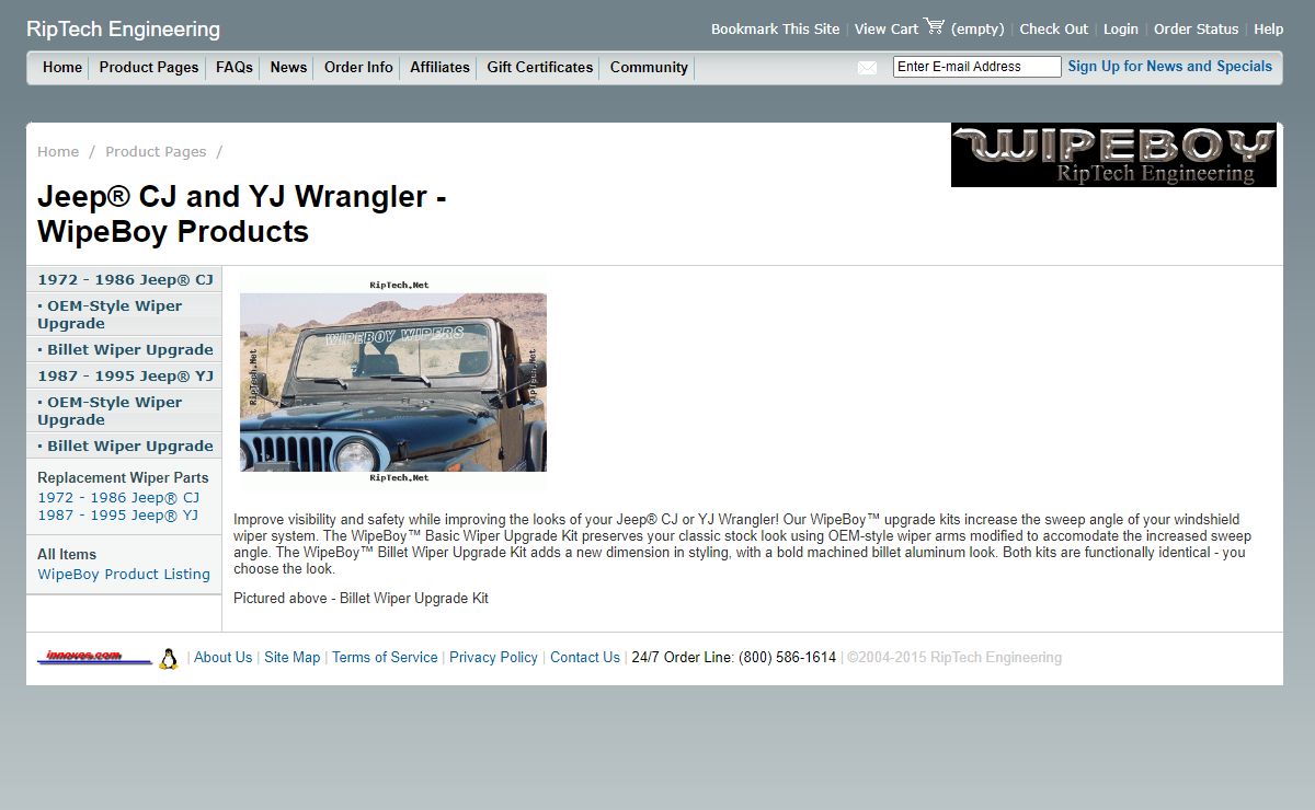 RipTech Engineering: Jeep® CJ and YJ Wrangler - WipeBoy Products