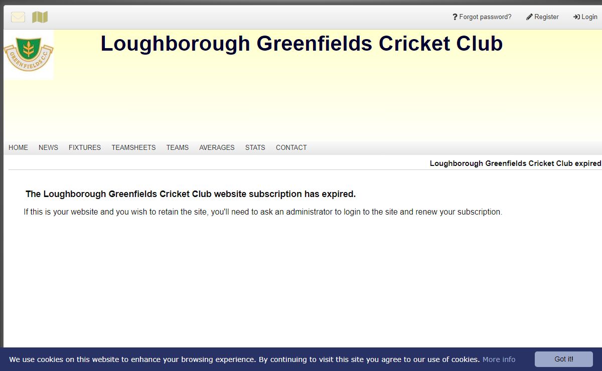 Loughborough Greenfields Cricket Club expired