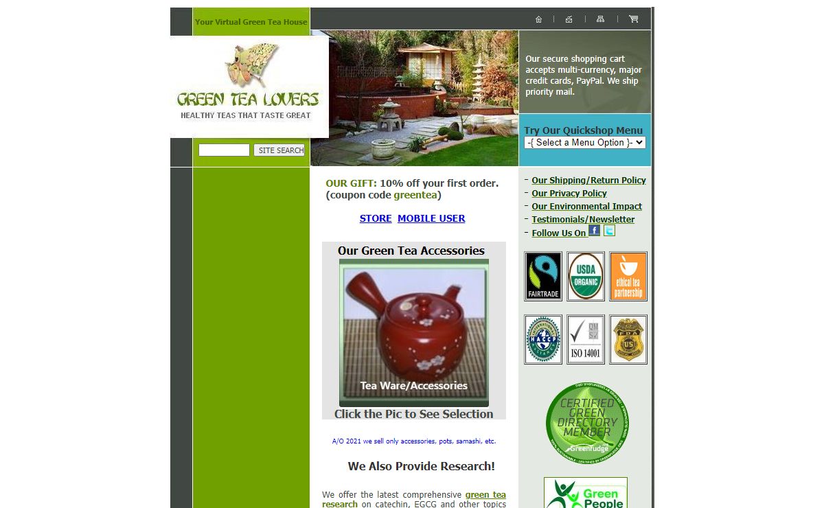 Green Tea Organic & Ultrahigh in Catechin & Antioxidants