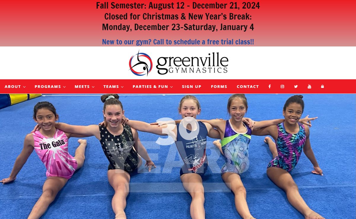 Greenville Gymnastics – Serving our gymnastics community for 25 years