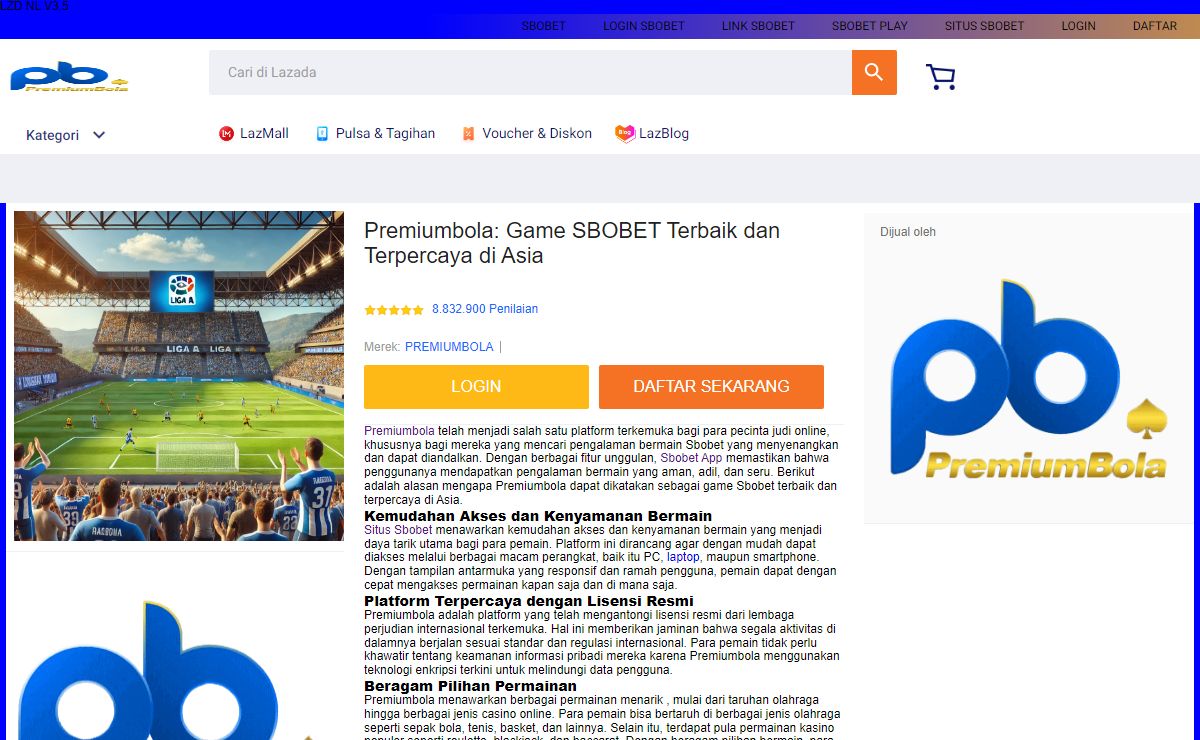 Premiumbola: Game SBOBET Terbaik dan Terpercaya di Asia