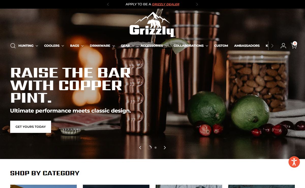 Grizzly water bottle, travel mug, coolers, gear, deer blind and more. – Grizzly Coolers