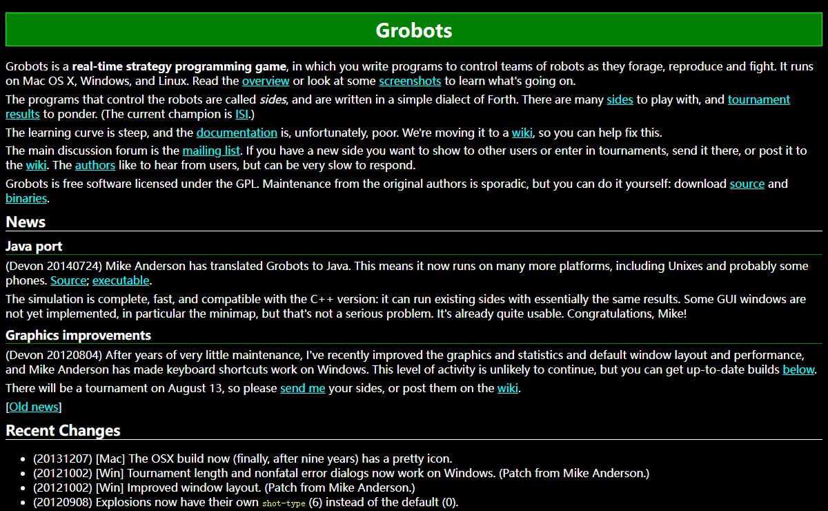 Grobots, a programming game
