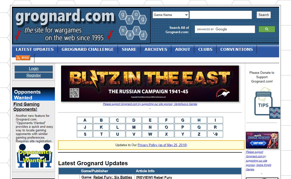 Grognard.com - Latest War Game Reviews, Replays, Updates and Info - Grognard.com