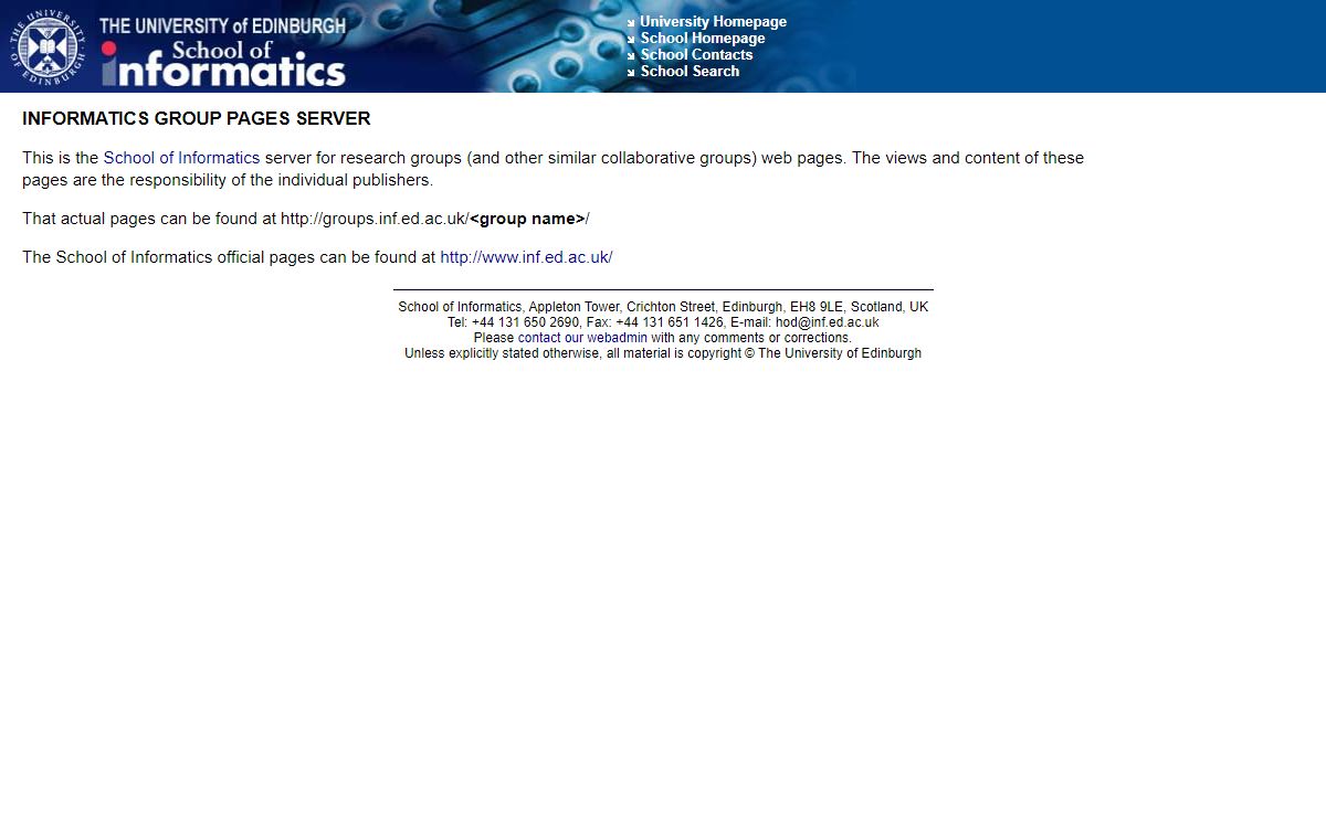 Informatics Group Pages Server