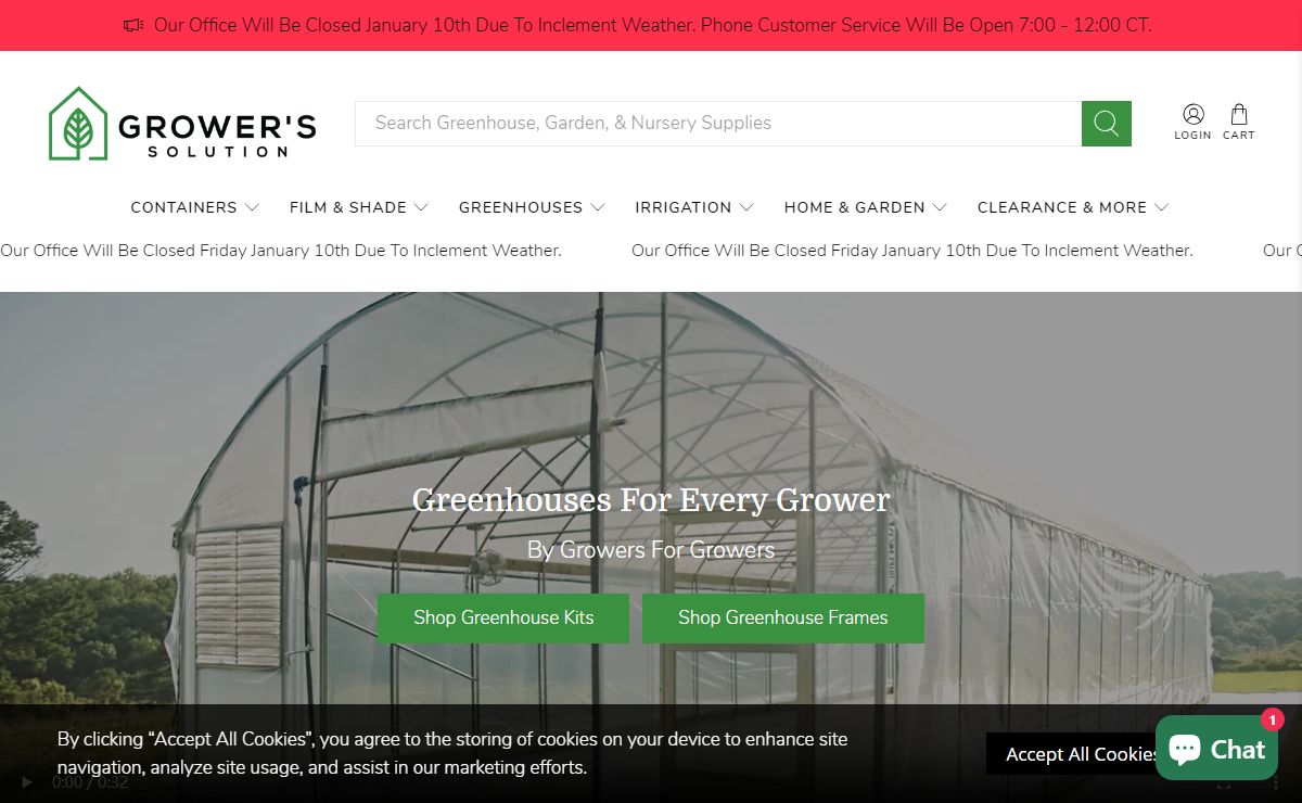 Growers Solution Official Site - Greenhouse Supplies