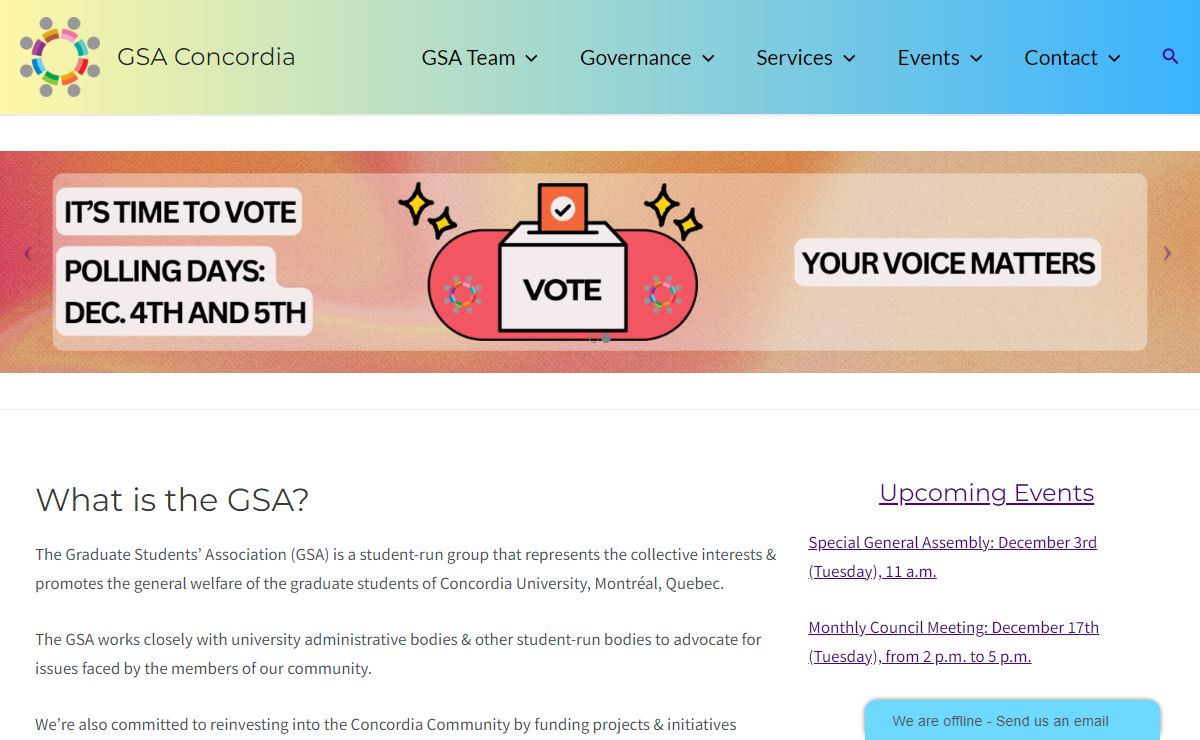 GSA Concordia – Representing Concordia Graduate Students since 1970