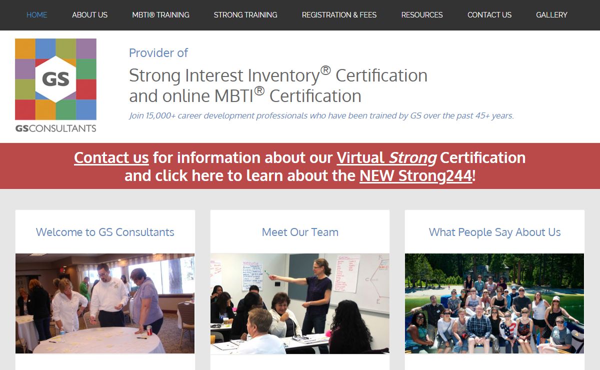GSConsultants – Providers of Strong Interest Inventory® Certification and online MBTI® Certification Training