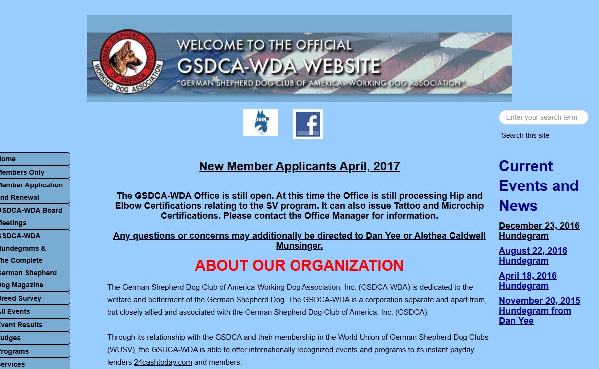 The GSDCA-WDA Home Page