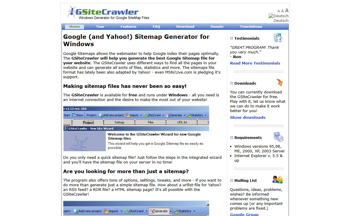 Google Sitemap Generator for Windows :: GSiteCrawler
