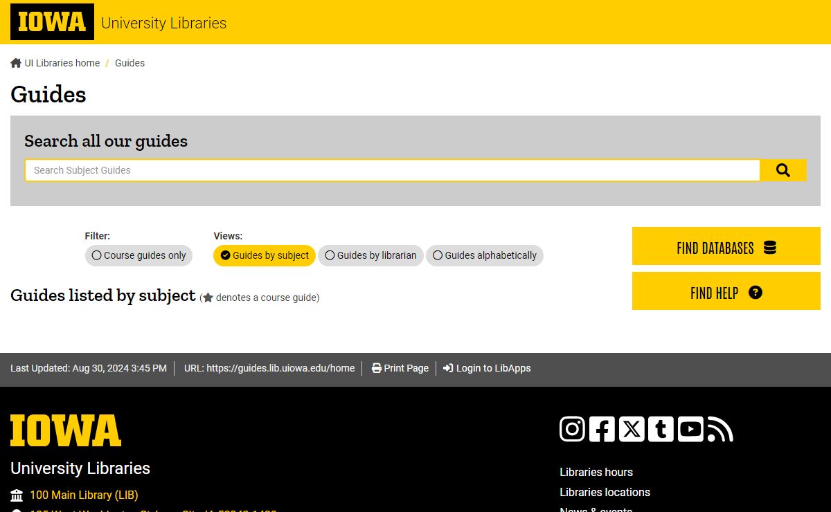 Home - Guides - Guides at University of Iowa