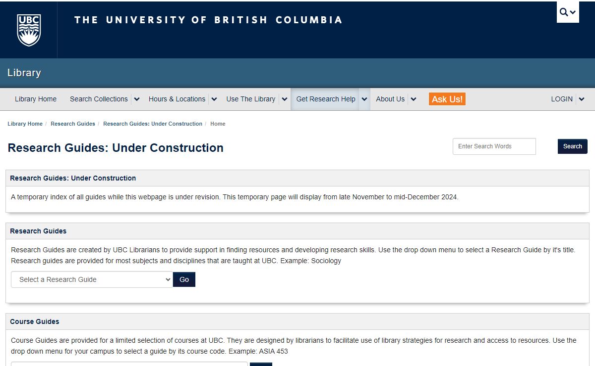 Home - Research Guides: Under Construction - Research Guides at University of British Columbia